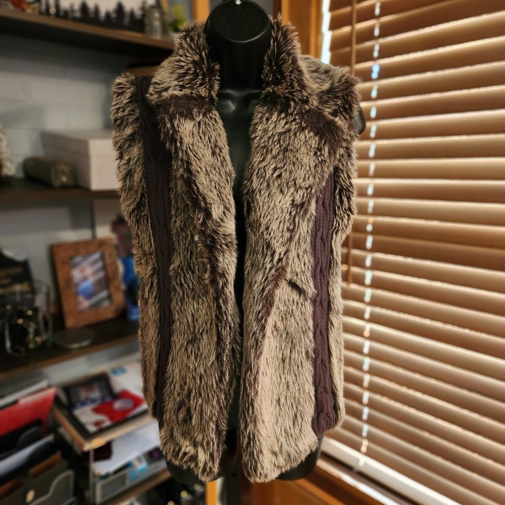 .Faux Fur and Knit Vest from XOXO